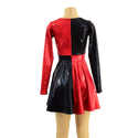 Harlequin Red and Black Long Sleeve Skater Dress - 5