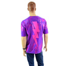Mens Grape Holoraphic Tee with Pink and Silver Bolt Applique-2