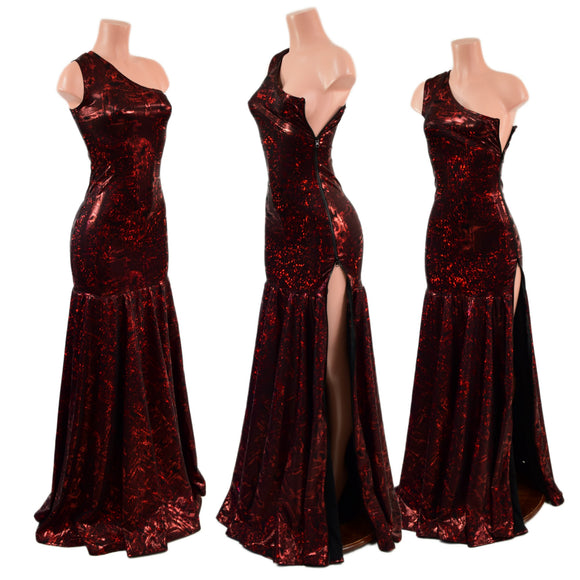 Trumpet Gown with Fully Separating Burlesque Style Zipper
