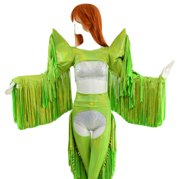 Mega Sharp Shoulder Super Massively Fringed Out Chaps and Bolero Set - 1