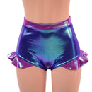 High Waist Siren Shorts with Hip Ruffles, Side Panels and Waistband-1