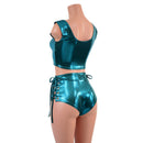 2PC Laceup Mini Crop Tank and Laceup High Waist Siren Shorts Set-4