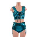 2PC Laceup Mini Crop Tank and Laceup High Waist Siren Shorts Set-6