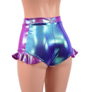 High Waist Siren Shorts with Hip Ruffles, Side Panels and Waistband-4