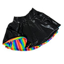 15" Circle Cut Flip Skirt in Black Mystique and Rainbow Stripe-1