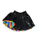 15" Circle Cut Flip Skirt in Black Mystique and Rainbow Stripe-4
