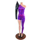 2PC Asymmetrical One Shoulder Top and One Leg Leggings Set-5