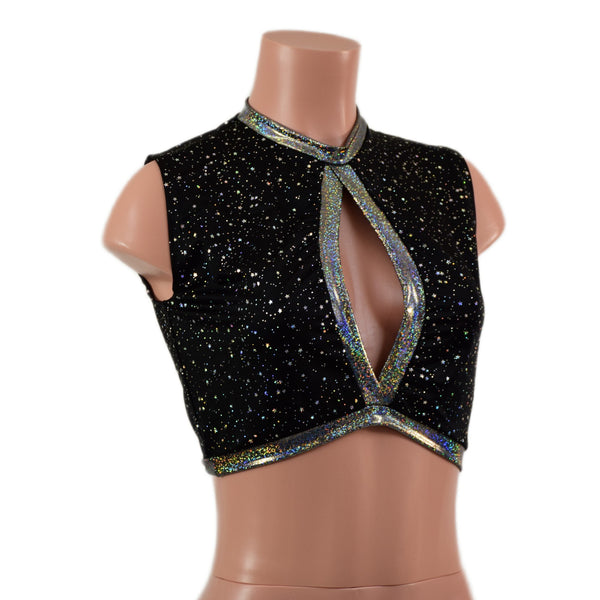 Sleeveless Keyhole Top in Star Noir - 6