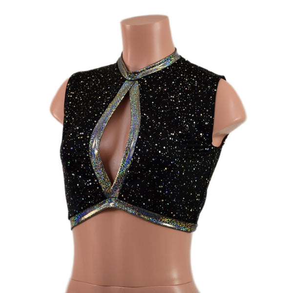 Sleeveless Keyhole Top in Star Noir - 5