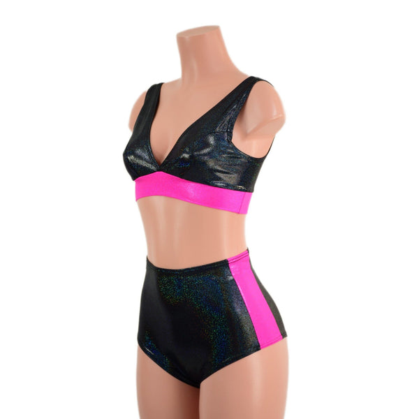 Ready to Ship Black Holographic and Neon Pink Siren & Starlette Set Medium - 6