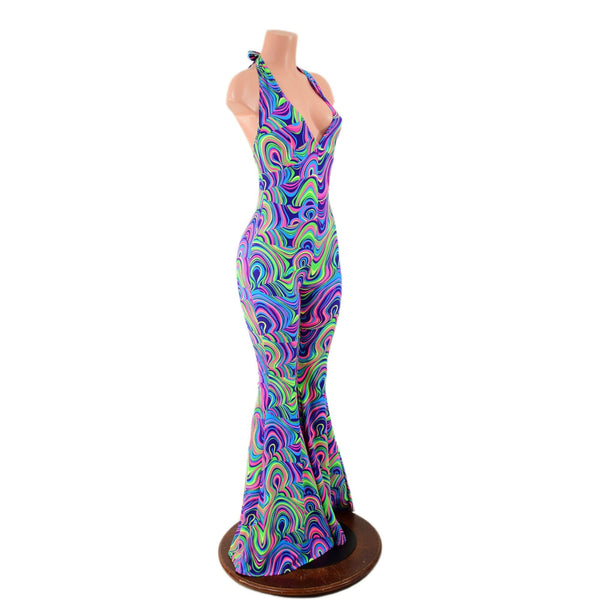 Monroe Halter Catsuit with Solar Flare Leg in Glow Worm - 4