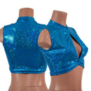 Turquoise Kaleidoscope Keyhole Crop Top-5