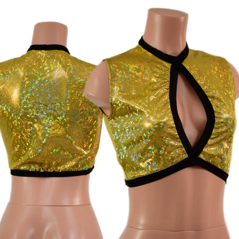 Sleeveless Keyhole Top in Gold Kaleidoscope