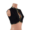 Sleeveless Keyhole Top in Black Zen-5