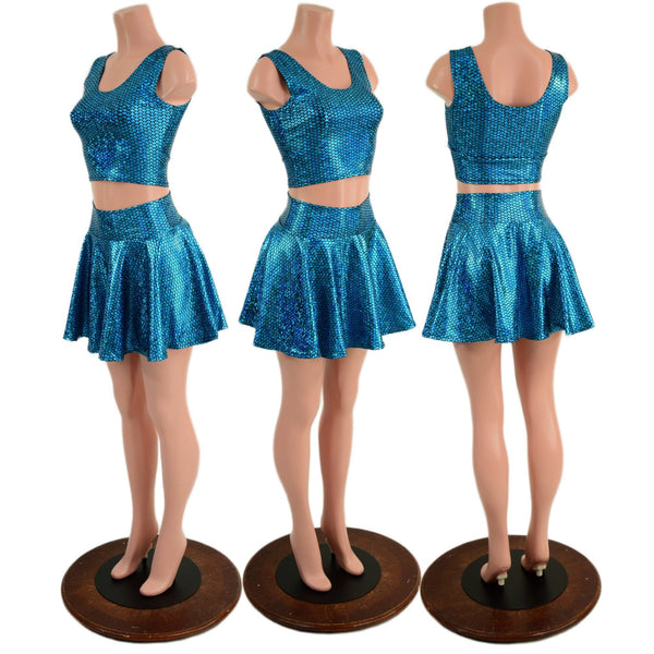 Aquamarine Mermaid Scale 15" Circle Cut Skirt OR Top READY to SHIP - 2