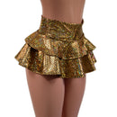 10" Ultra Mini Double Tiered Mini Skirt in Gold Fish Scale-1