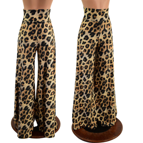 High Waist Leopard Print Wide Leg Pants - Coquetry Clothing