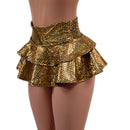 10" Ultra Mini Double Tiered Mini Skirt in Gold Fish Scale-3