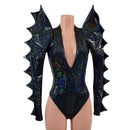 The Triple Threat Romper in Black Kaleidoscope with Brazilian Cut Leg-4