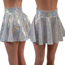 White Kaleidoscope Circle Cut Mini Skirt-1