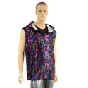 Mens Cyberspace Hooded Vest with Zipper Front - 4