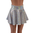 White Kaleidoscope Circle Cut Mini Skirt-5