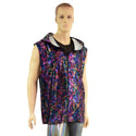 Mens Cyberspace Hooded Vest with Zipper Front - 5