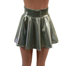 Platinum Metallic Circle Cut Mini Skirt-4