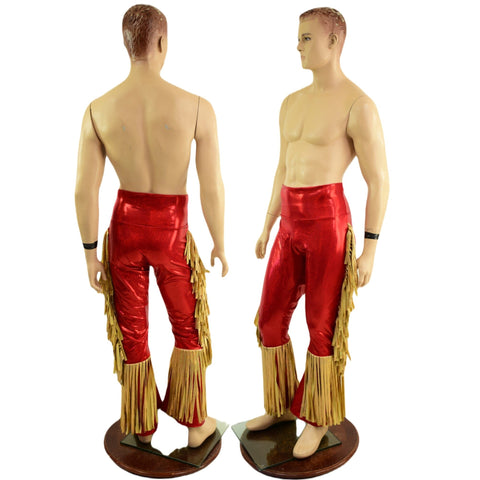 Mens Bootcut Macho Pants with Gladiator Fringe - Coquetry Clothing