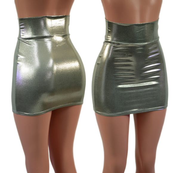 Platinum Metallic Bodycon Skirt