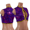 Sleeveless Keyhole Top in Grape Holographic - 1