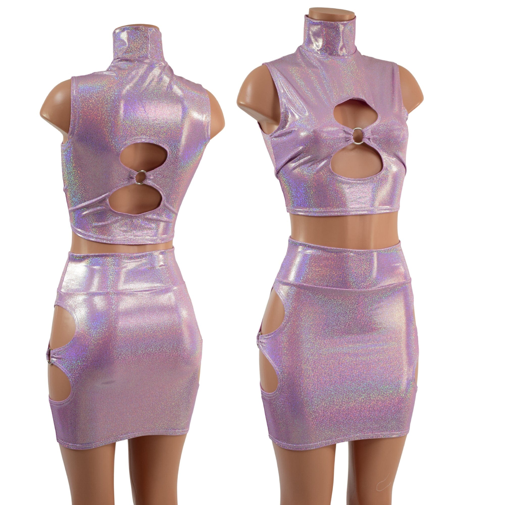 Holographic skirt hotsell and top set