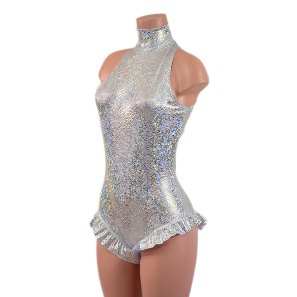 Backless Romper with Leg Ruffles - 4