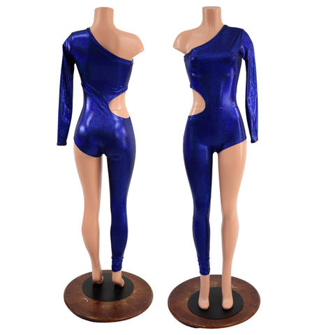 Asymmetrical Catsuit with Cutout and Boy Cut Leg - Coquetry Clothing