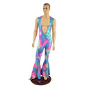 Mens Flava Rava Catsuit with Bell Bottoms and Deep Bro V - 3