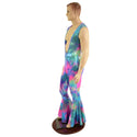 Mens Flava Rava Catsuit with Bell Bottoms and Deep Bro V - 2