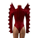 Coagulant Red Spiked Romper with Inverted Cross - 3