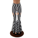 Black and White Striped Garter Style Bell Bottoms - 5