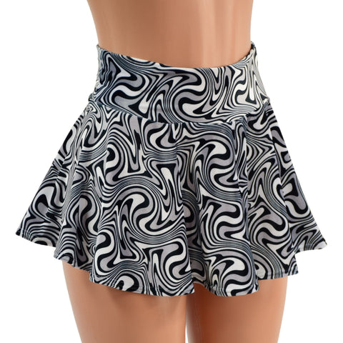 UV Glow Distortion Velvet Mini Rave Skirt - Coquetry Clothing