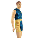 Mens KAPOW Romper in Ocean Sparkle and Gold Sparkly Jewel - 6