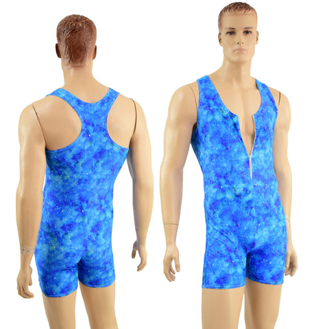 Mens Celestial Racerback Romper with Zipper Front - Coquetry Clothing