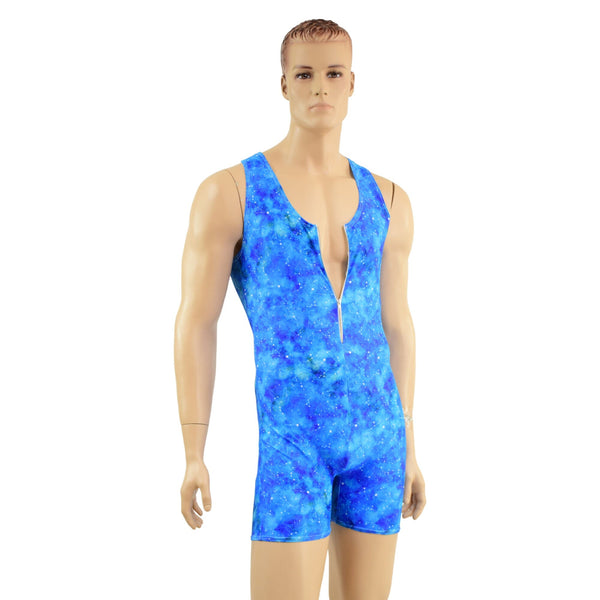 Mens Celestial Racerback Romper with Zipper Front - 6