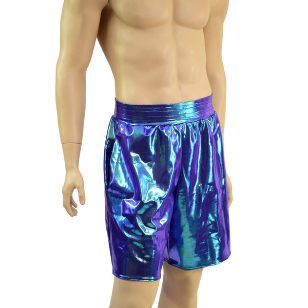 Mens Basketball Shorts with Pockets in Moonstone - 5