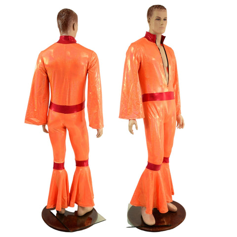 Ready to Ship Neon Orange Mens Rocketman Catsuit Medium - Coquetry Clothing