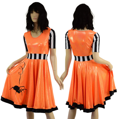 Halloween Mid Length Spider Dress - Coquetry Clothing
