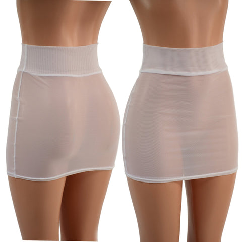 White Mesh Bodycon Skirt - Coquetry Clothing