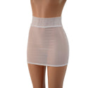 White Mesh Bodycon Skirt - 2