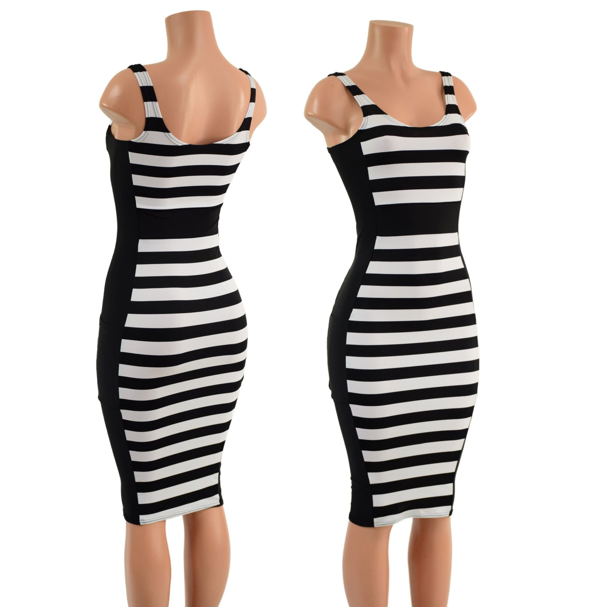 Black dress with clearance white stripe on side