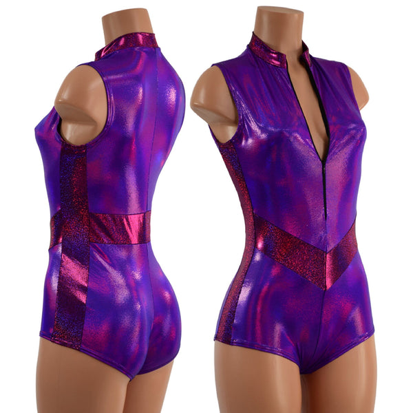 Shimmery Jewel Tone Bodysuit - Purple