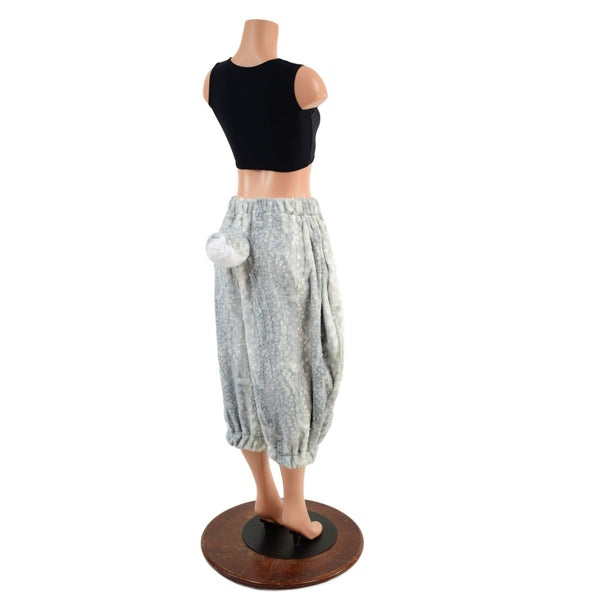 Satyr Minky Faux Fur Pants with Tail in Silver Fawn - 4